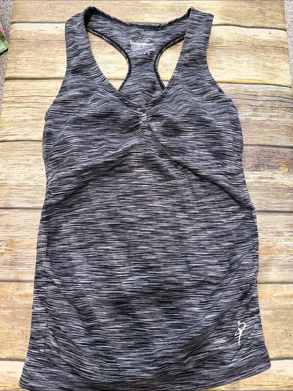 Women's Racerback Performance Tank Top - Black Space-Dye